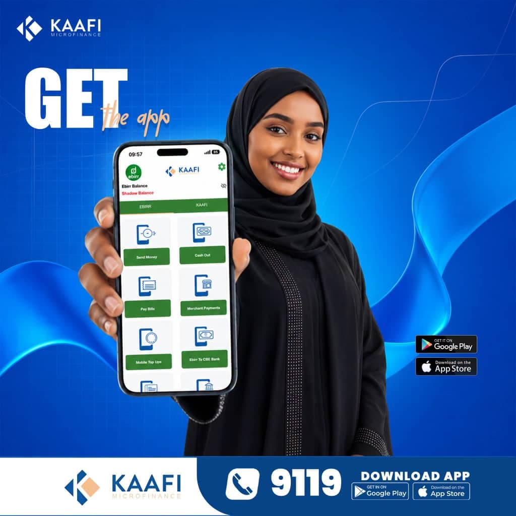 Customer presenting the Kaafi mobile app